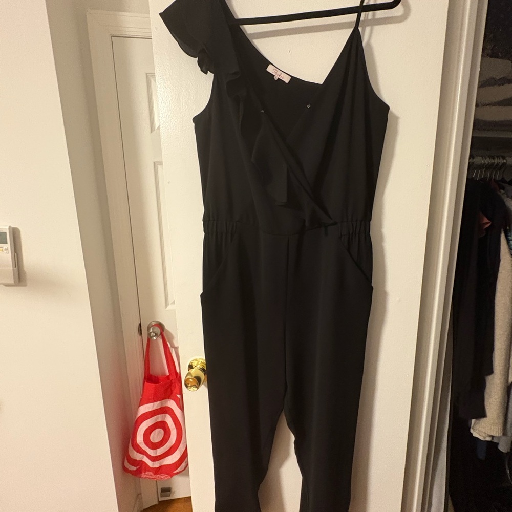 Parker Black Spaghetti Strap Jumpsuit